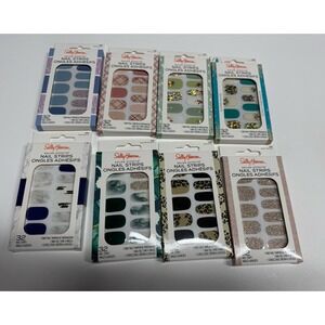 NEW Lot Of 8 Sets Of Sally Hansen Nail Strips Variety Metallics Matte 32 Each